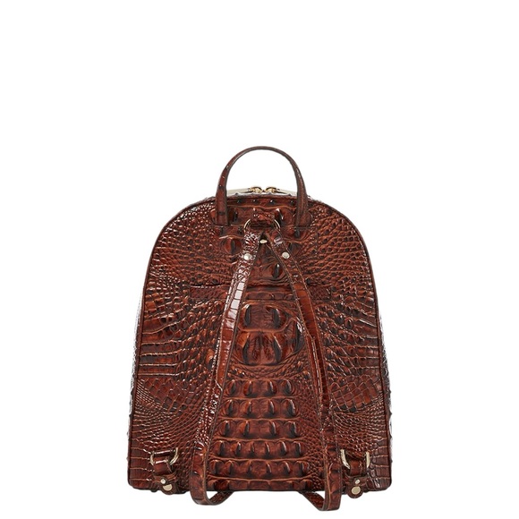 Authentic Brahmin Nola Pecan Croc Embossed Melbourne Leather Backpack Like New - Picture 3 of 4